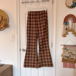 plaid flare pants